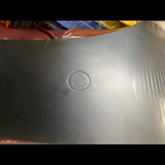 Firenze Style in Italy  boots brown with multi color fabric lace Adornment Sz 40 - Picture 8 of 9